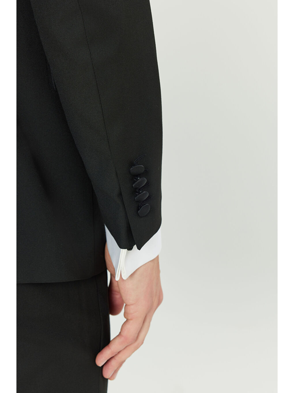 Erkek Siyah Slim Fit Dar Kesim Çıkma Kırlangıç Yaka Kapak Cepli Damatlık Smokin Takım-6