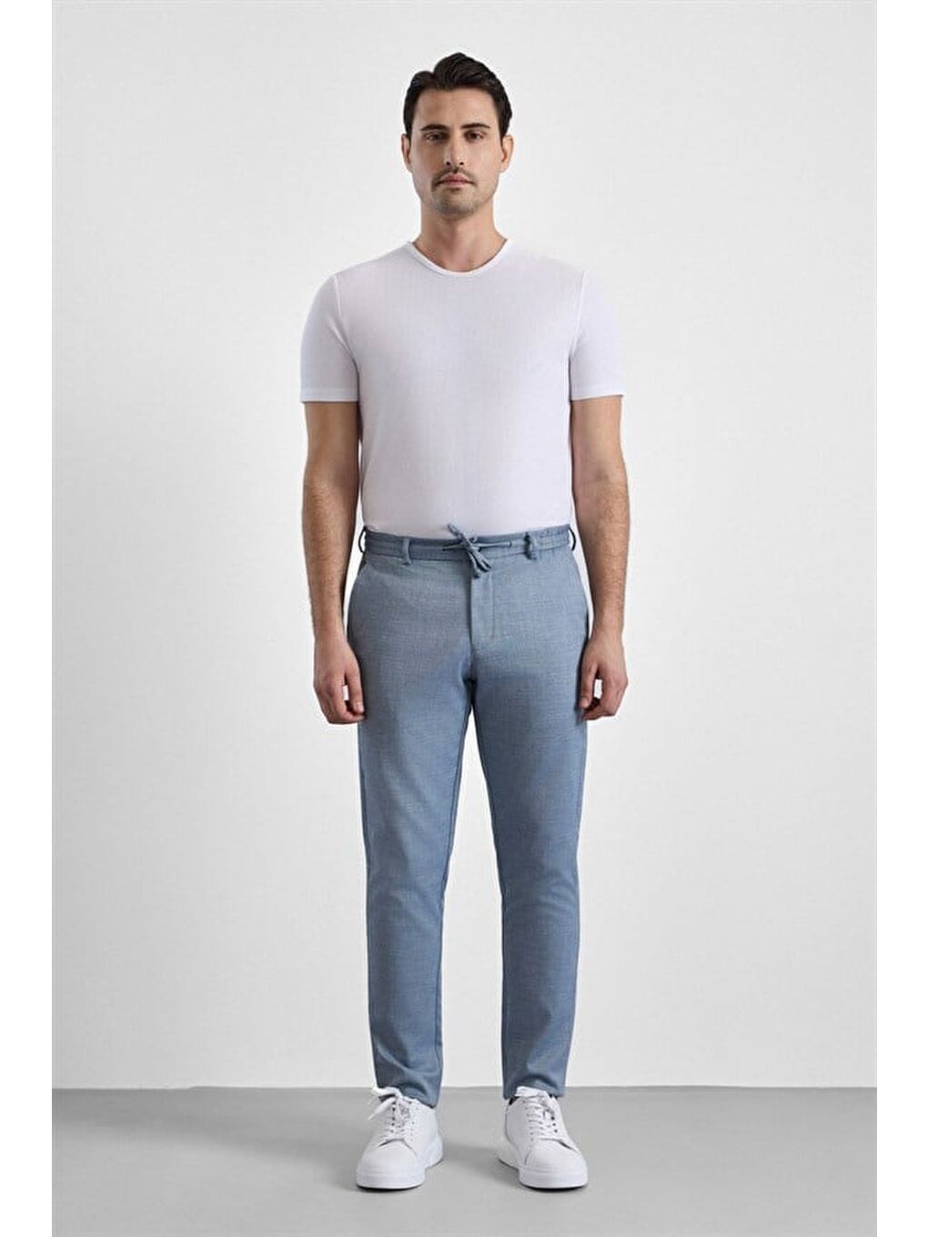 Lacivert Slim Düz Jogger Pantolon