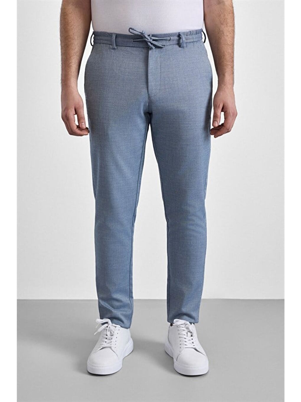 Lacivert Slim Düz Jogger Pantolon-1