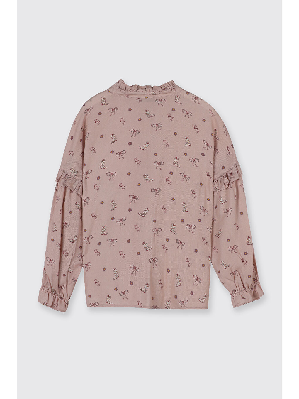 Kız Çocuk Desenli Gömlek Pembe-2
