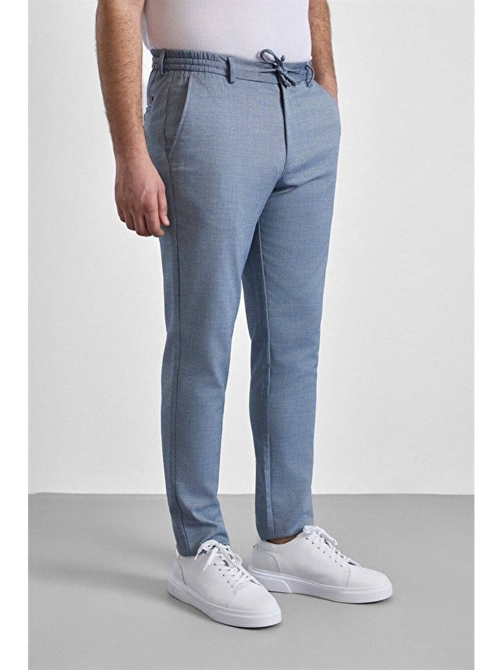 Lacivert Slim Düz Jogger Pantolon-2