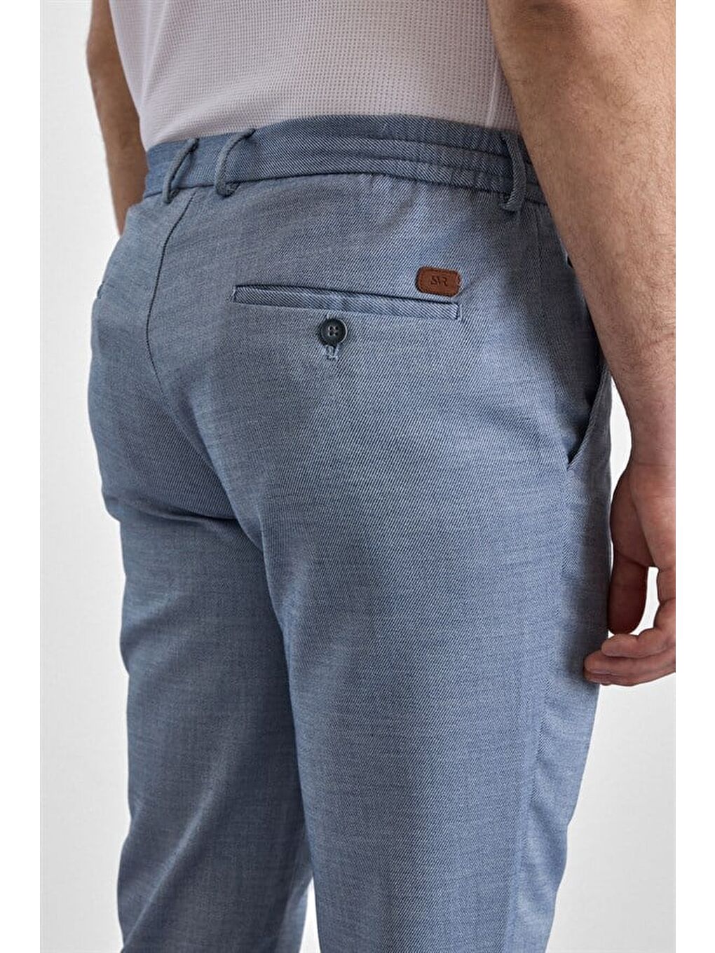 Lacivert Slim Düz Jogger Pantolon-3