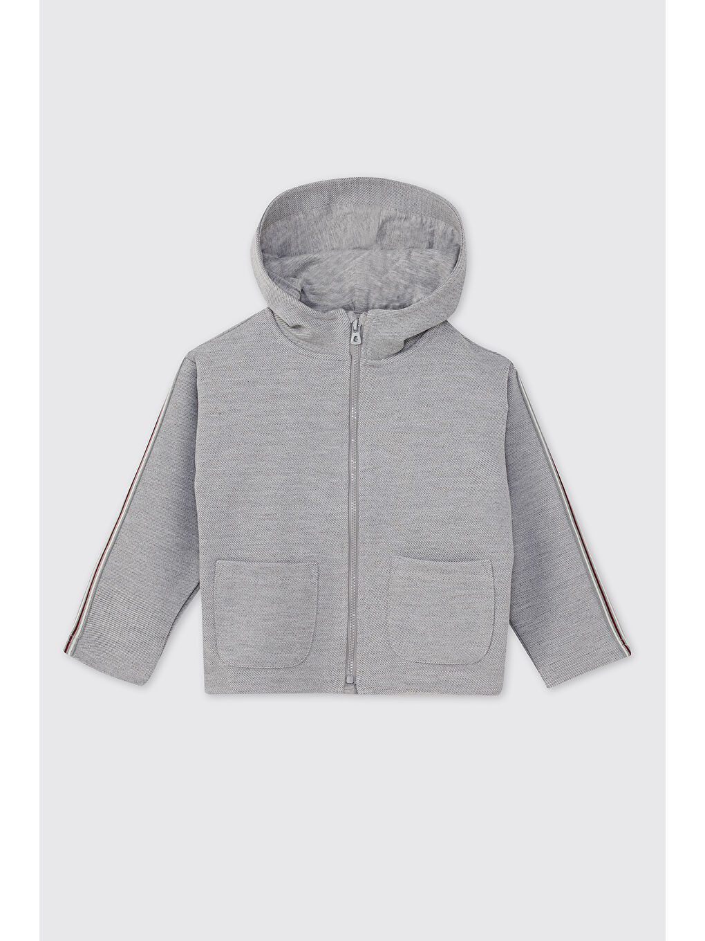 Erkek Bebek Fermuarlı Gri Sweatshirt