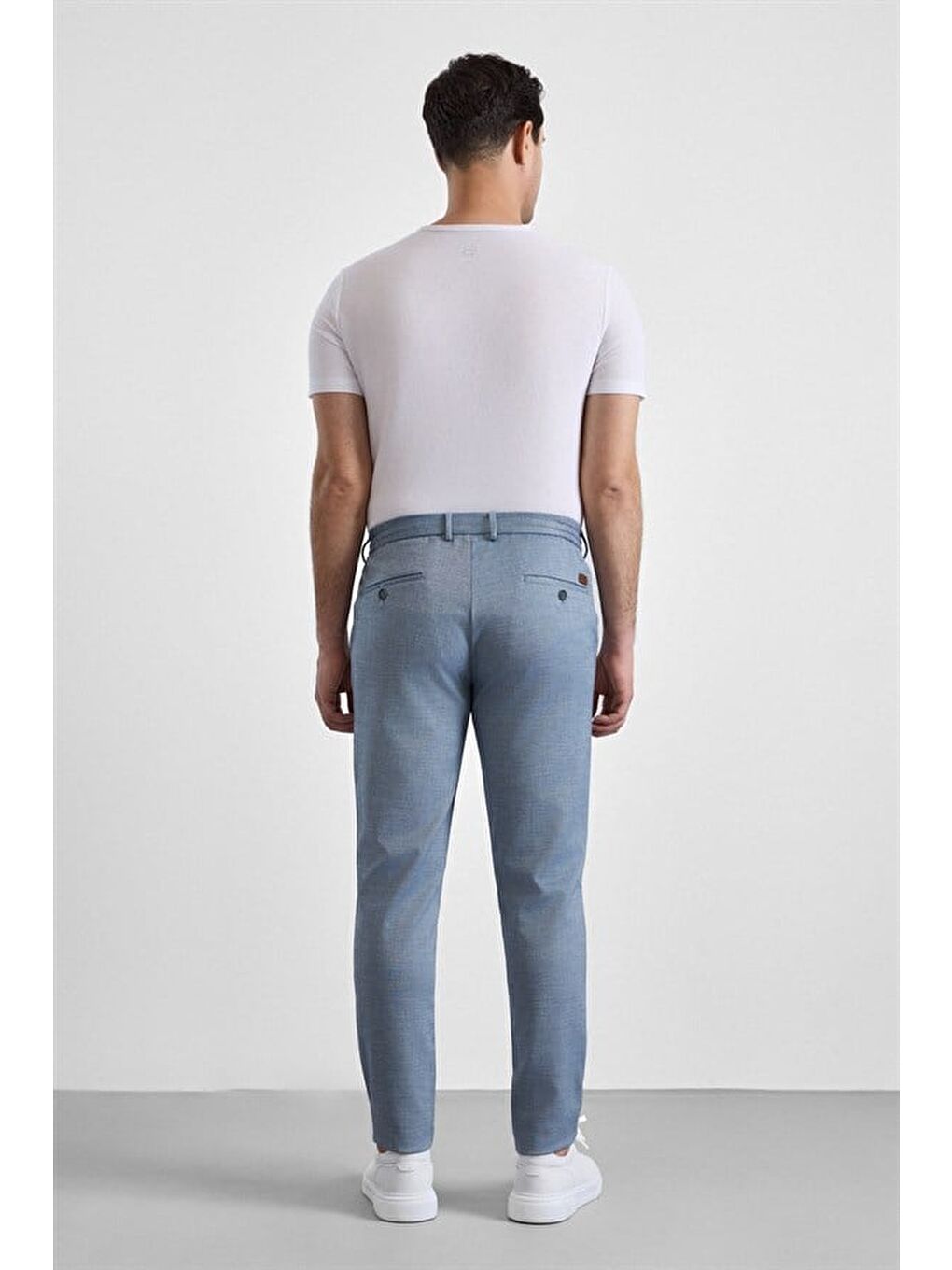 Lacivert Slim Düz Jogger Pantolon-4