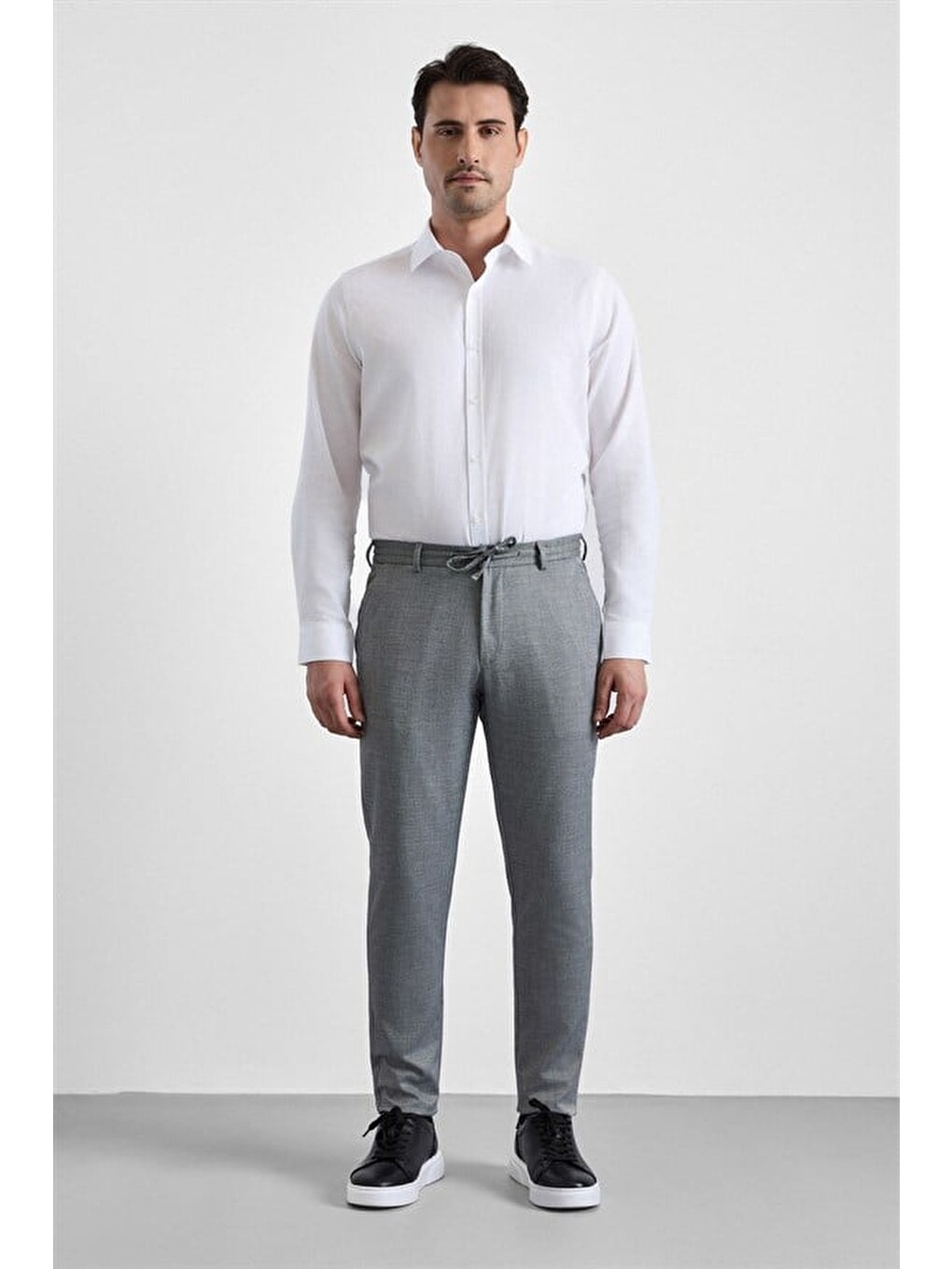 Siyah Slim Düz Jogger Pantolon-1