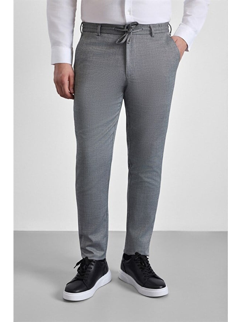 Siyah Slim Düz Jogger Pantolon-2
