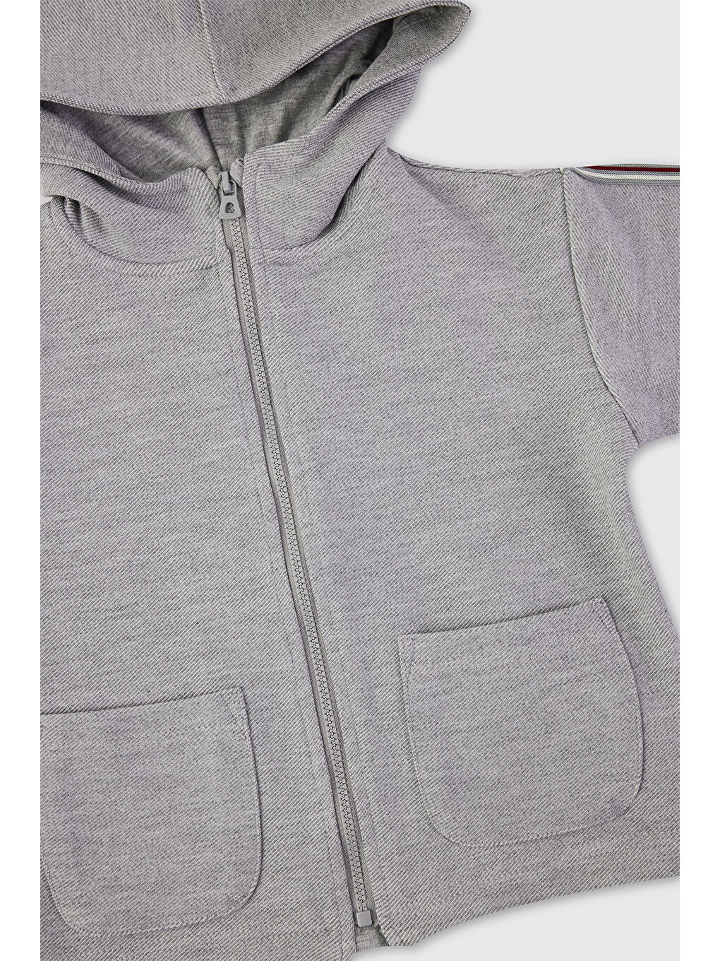 Erkek Bebek Fermuarlı Gri Sweatshirt-2