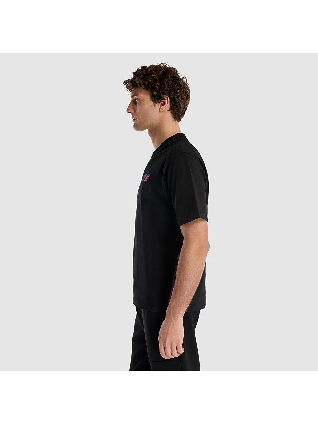 3434 Erkek Siyah Yuvarlak Yaka Tişört-2