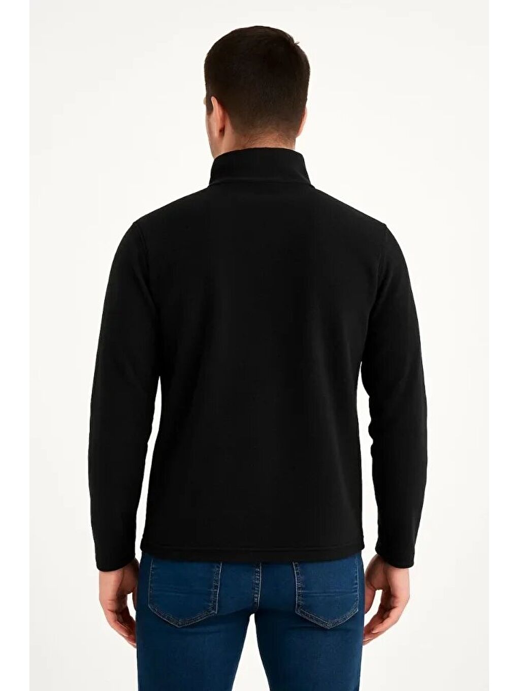 Ön Polar Kazak Dik Yaka - Siyah-1