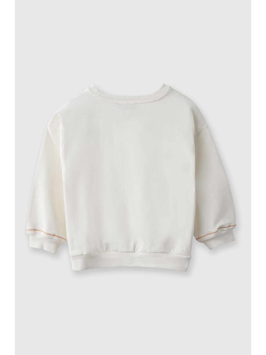 Kız Çocuk Nakış Detaylı Sweatshirt Ekru-2