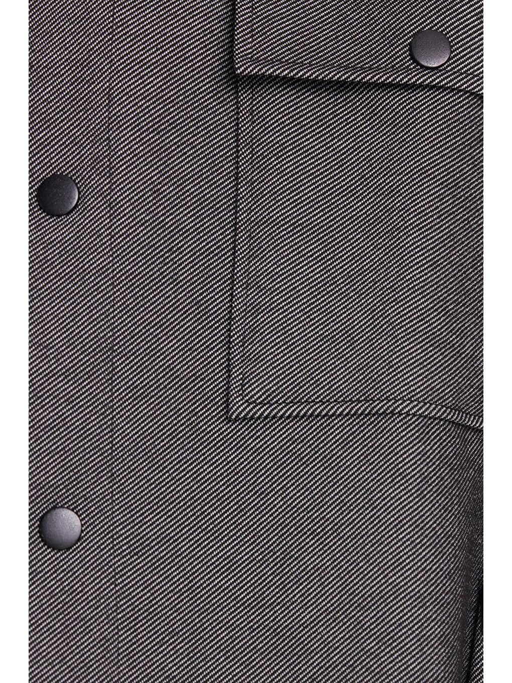 Kadın Relax Fit Rahat Kesim Örme Çift Cepli Siyah Gömlek-5