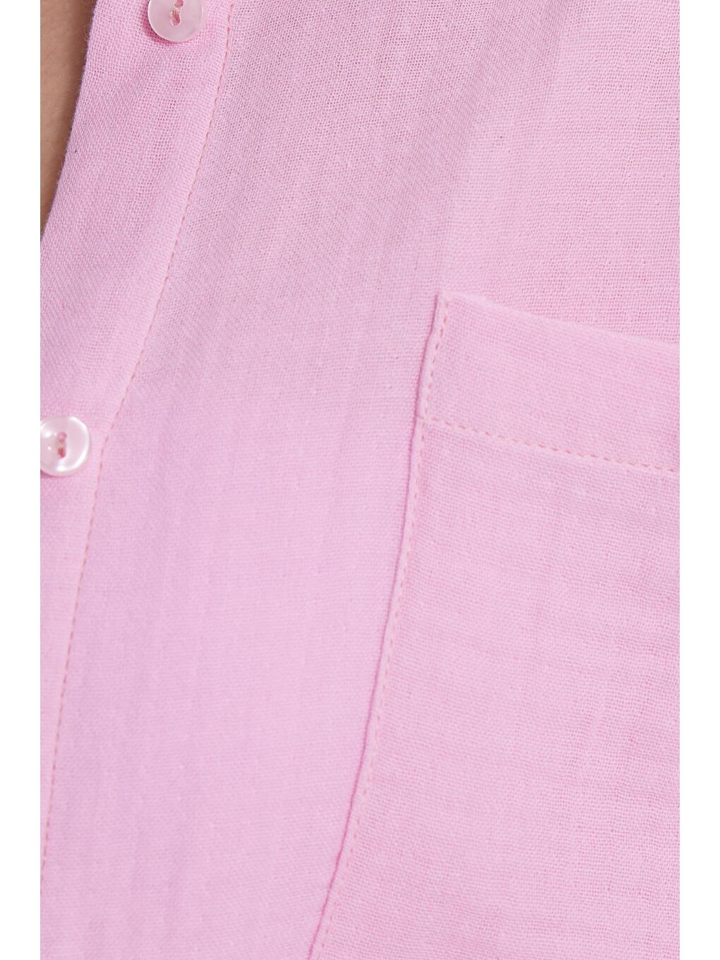 Kadın Oversize Geniş Kesim %100 Pamuk Müslin Kumaş Uzun Kollu Cepli Dokulu Lila Gömlek-4