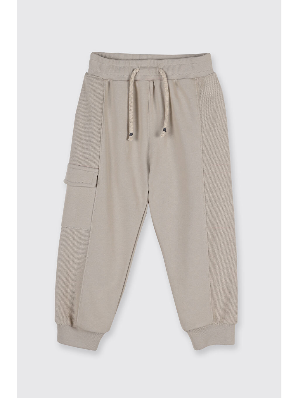 Bej Erkek Çocuk Yandan Cepli Eşofman Altı Taş