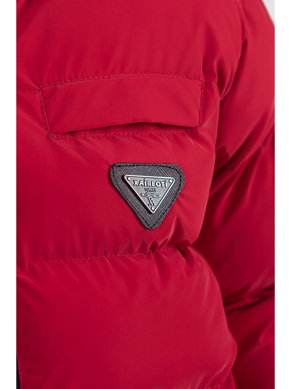 Kırmızı Nova Kumaş Kapüşonlu Erkek Çocuk Kışlık Mont KM2509-4