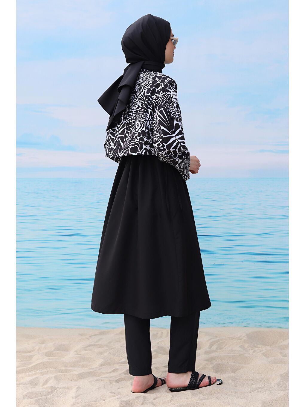 Desenli Yüzme Takımı Siyah-4