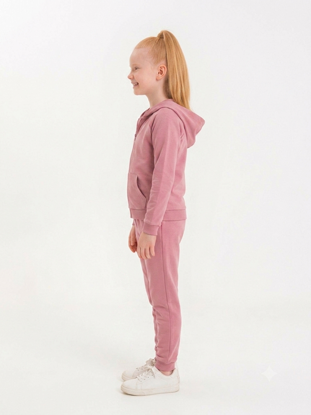 Pembe Kız Çocuk Basic Fermuarlı Okul Eşofman Takımı Ak26785-1