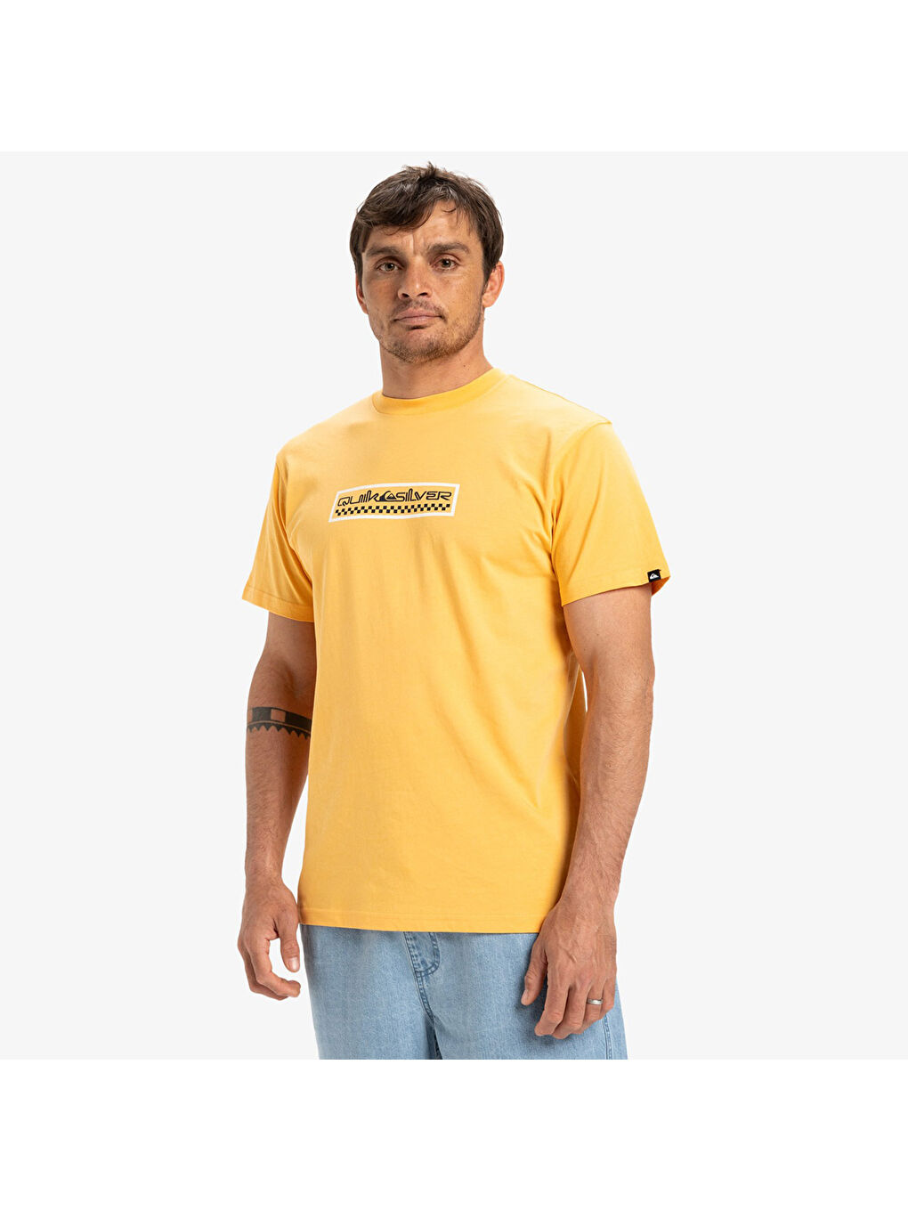 Ev Sun Dagger Erkek Sarı Yuvarlak Yaka Tişört-1
