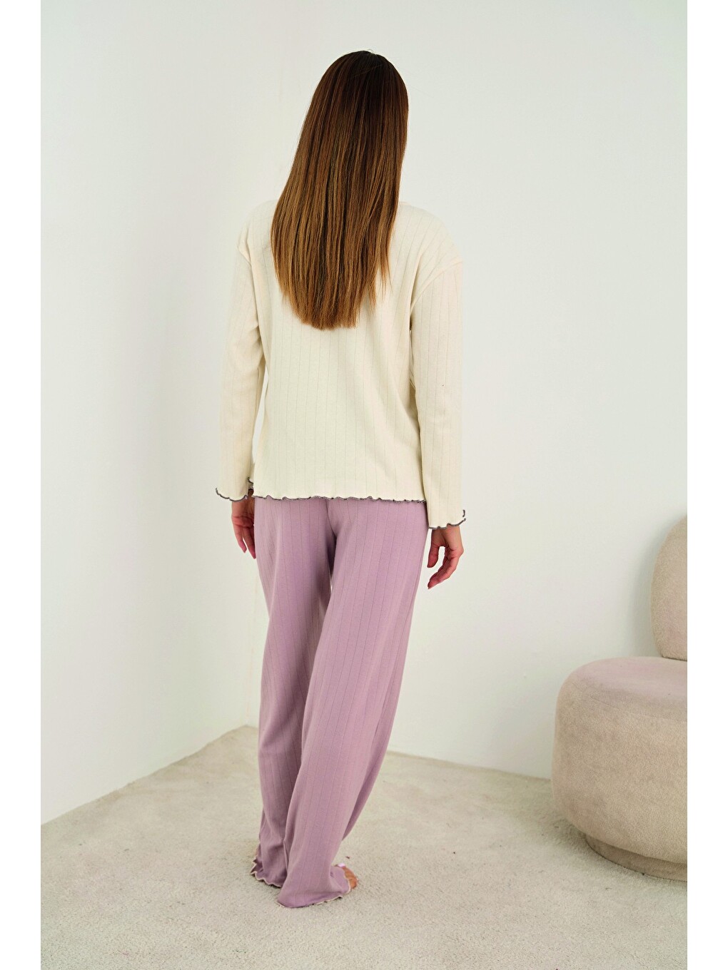 Pembe Örme İnterlok Pijama Takım25226009-3