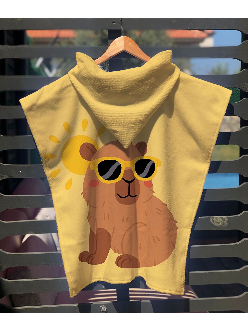 Karışık Desenli Çocuk Panço Plaj Havlusu & Bornozu 60x60 cm-1