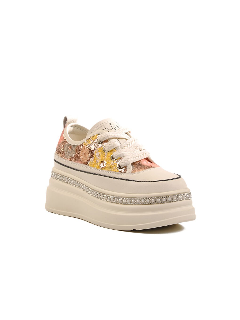 Sarı Yüksek Taban Kadın Sneaker 25Y423-6 Z-2