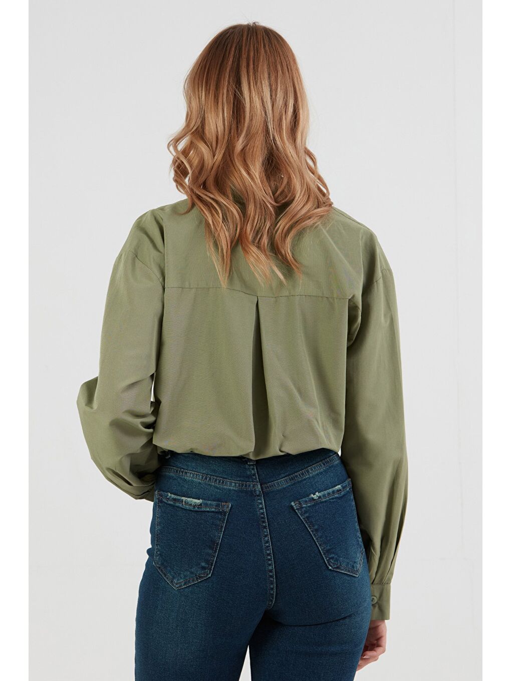 Haki Basic Body Detaylı Gömlek-3