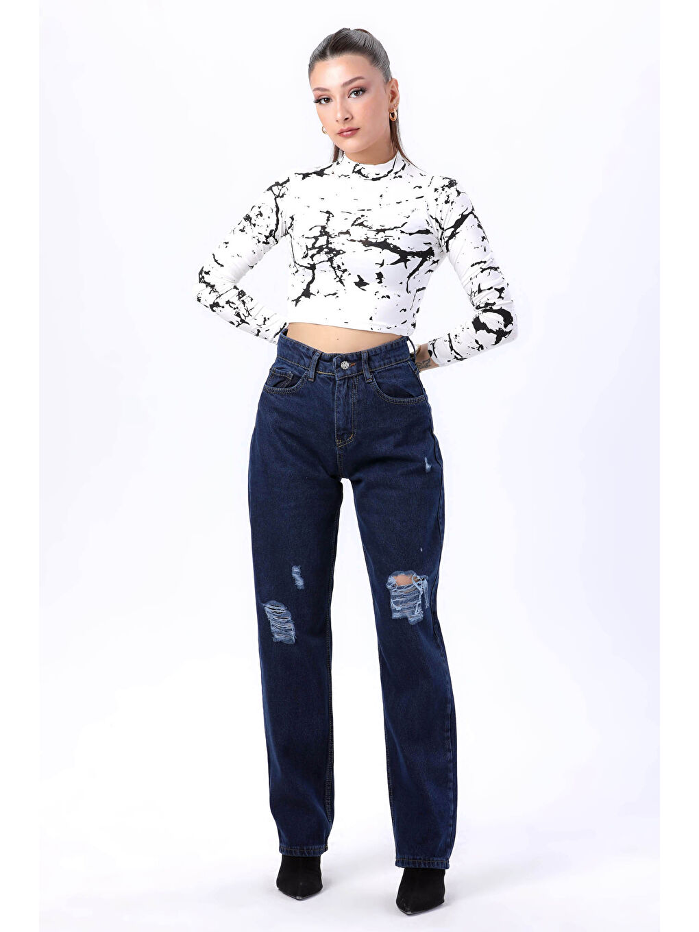 Palazzo Lazerli Jean Pantolon Koyu Mavi   23807-1