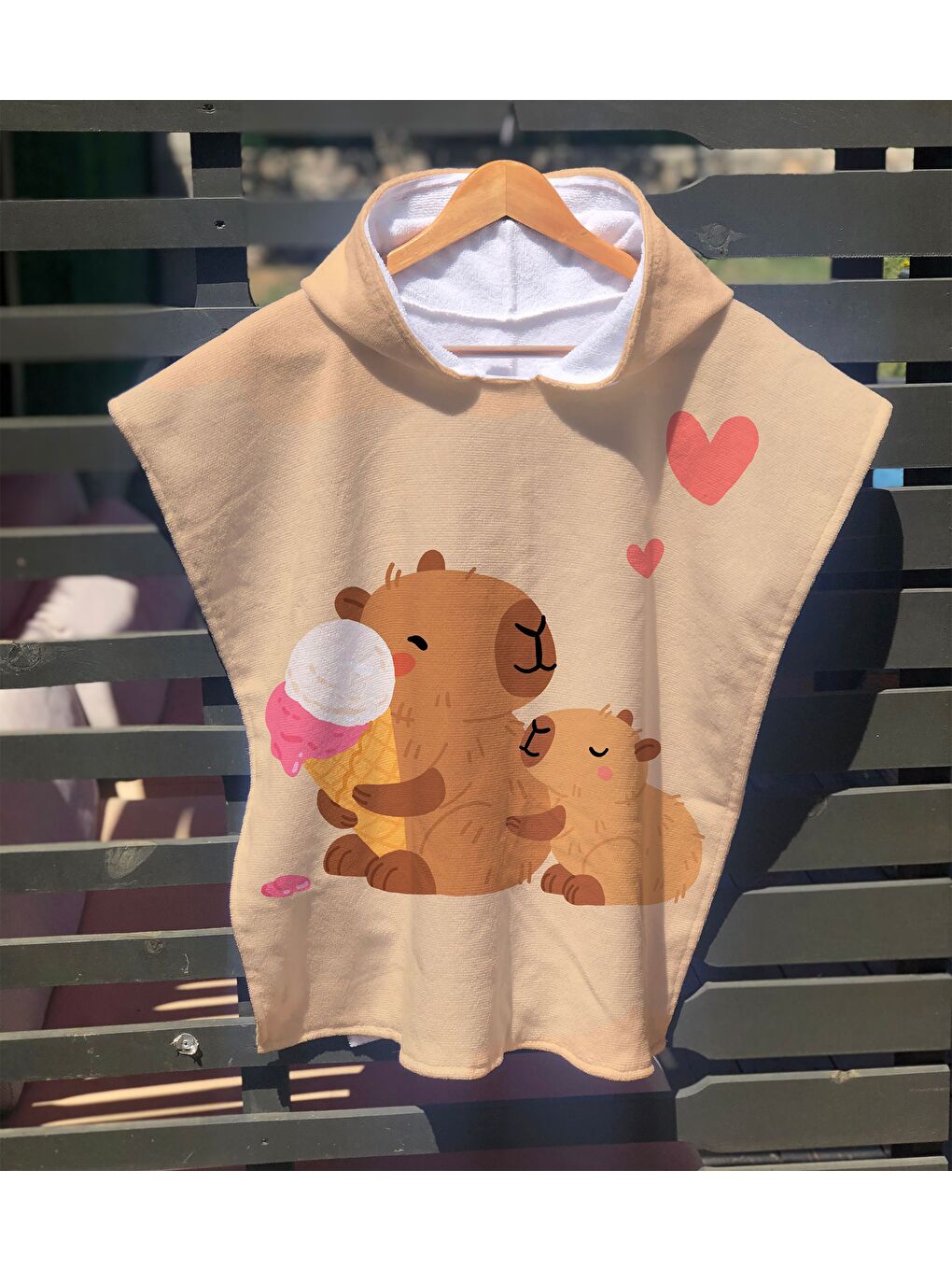 Karışık Desenli Çocuk Panço Plaj Havlusu & Bornozu 60x60 cm