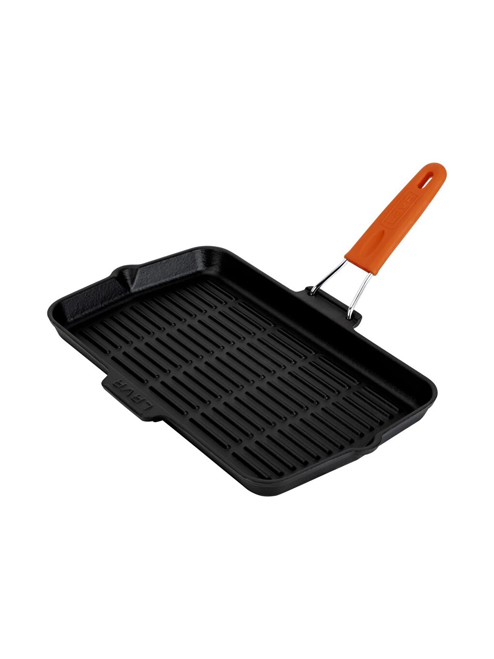 Turuncu Dikdörtgen Sığ Izgara Tavası Silikon Tel Saplı Ölçü 21x36cm.-1