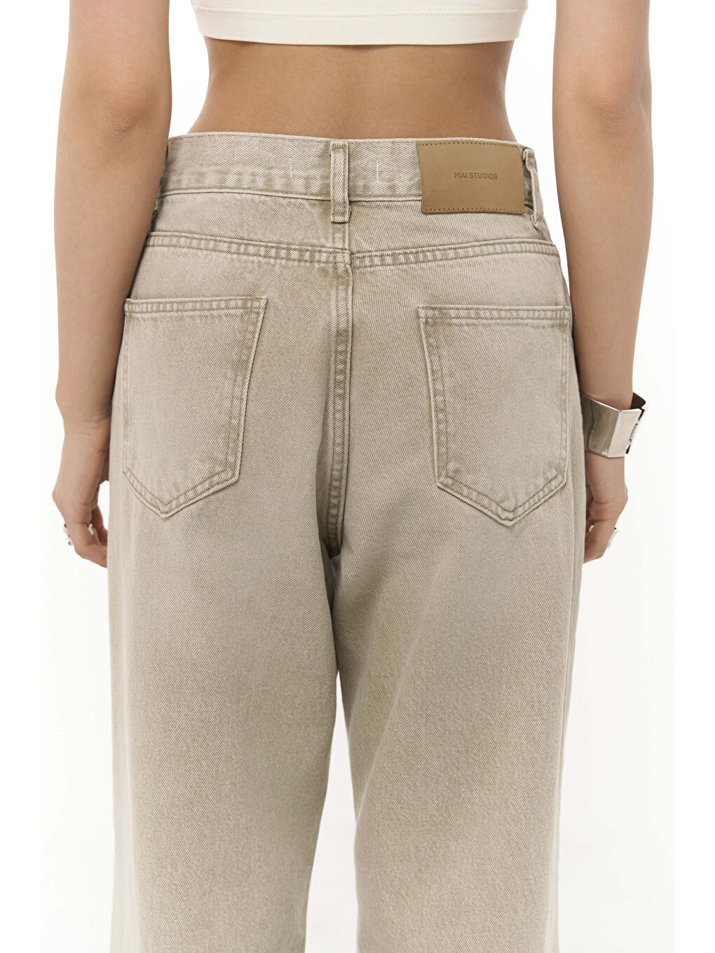 Volme Yıkamalı Gri Jean Pantolon-7