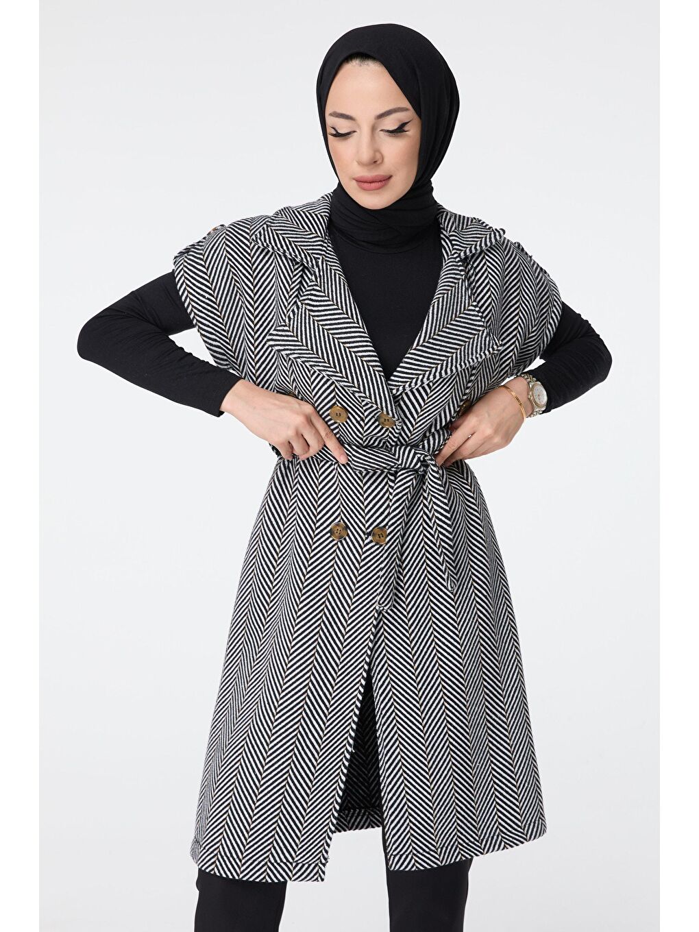 Kruvaze Yaka Kadın Bej Trenç Kap - 13032-1