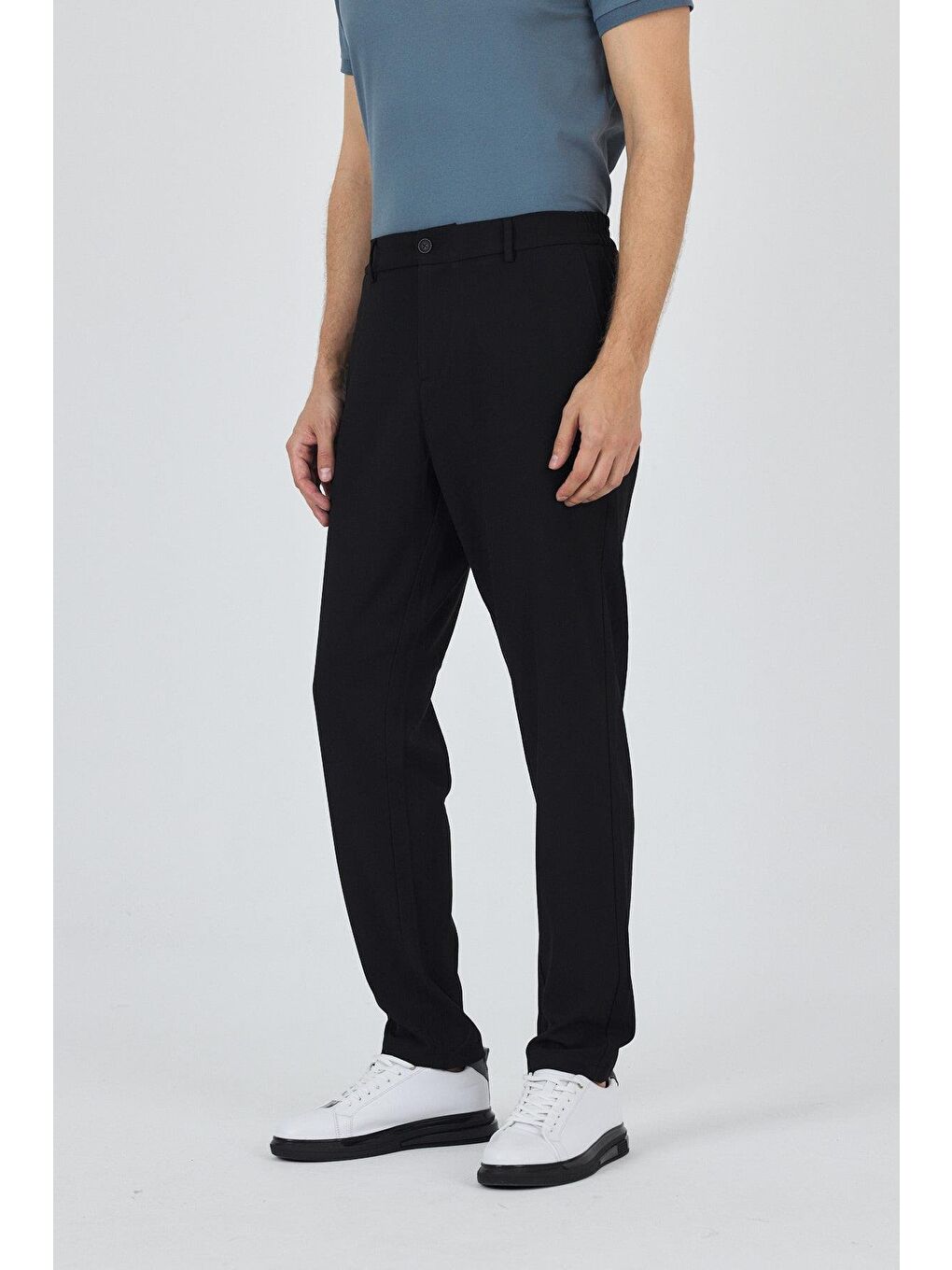 Siyah Esnek Yandan Cepli Casual Standart Fit Pantolon 1003250119-2