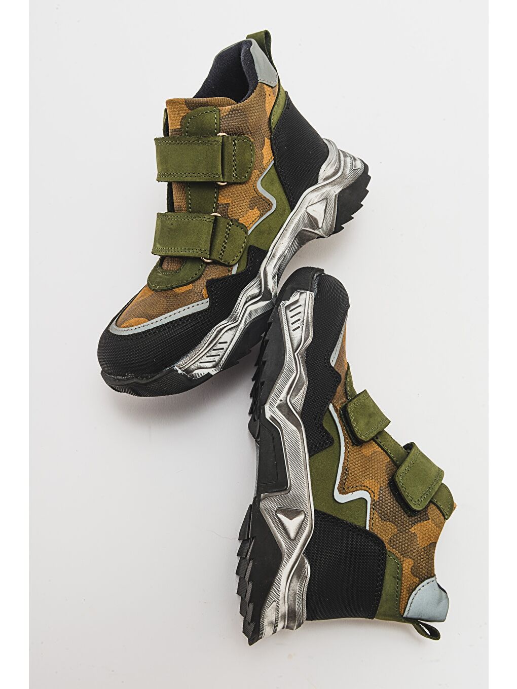 Erkek Çocuk Haki Hakiki Deri Suya Dayanıklı Günlük Bot-3