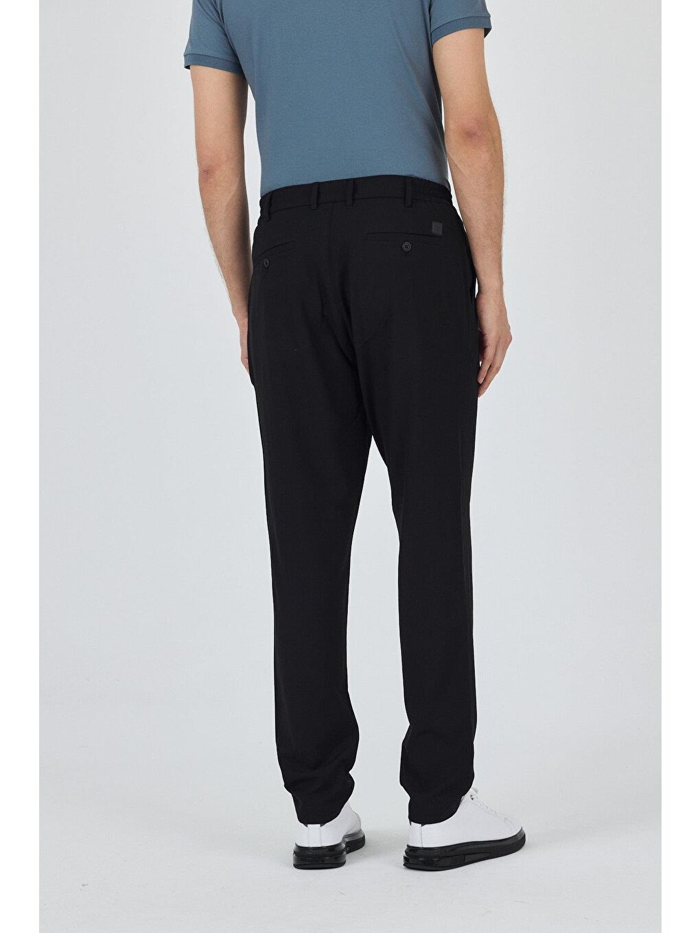 Siyah Esnek Yandan Cepli Casual Standart Fit Pantolon 1003250119-4