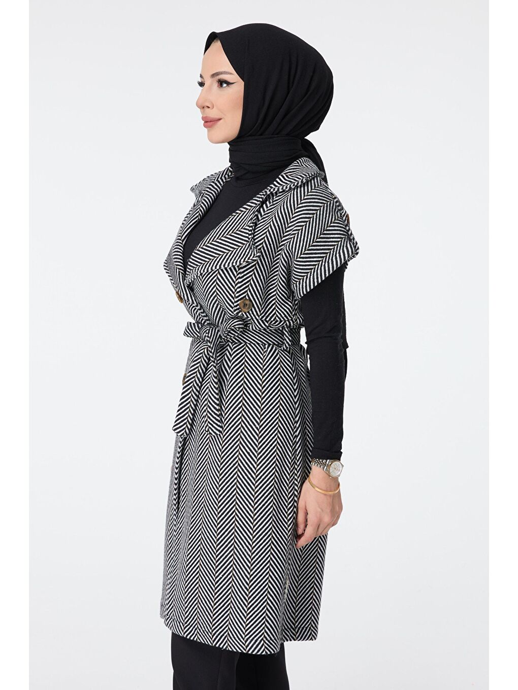 Kruvaze Yaka Kadın Bej Trenç Kap - 13032-3