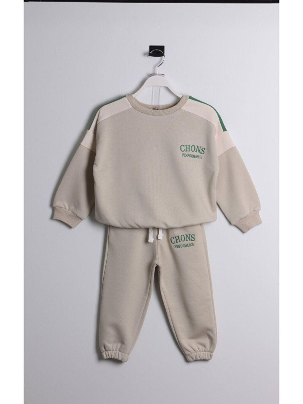 Karışık Unisex Çocuk Kışlık Chons Sloganlı Pamuklu Sweatshirt Eşofman Alt-Üst Takım-1