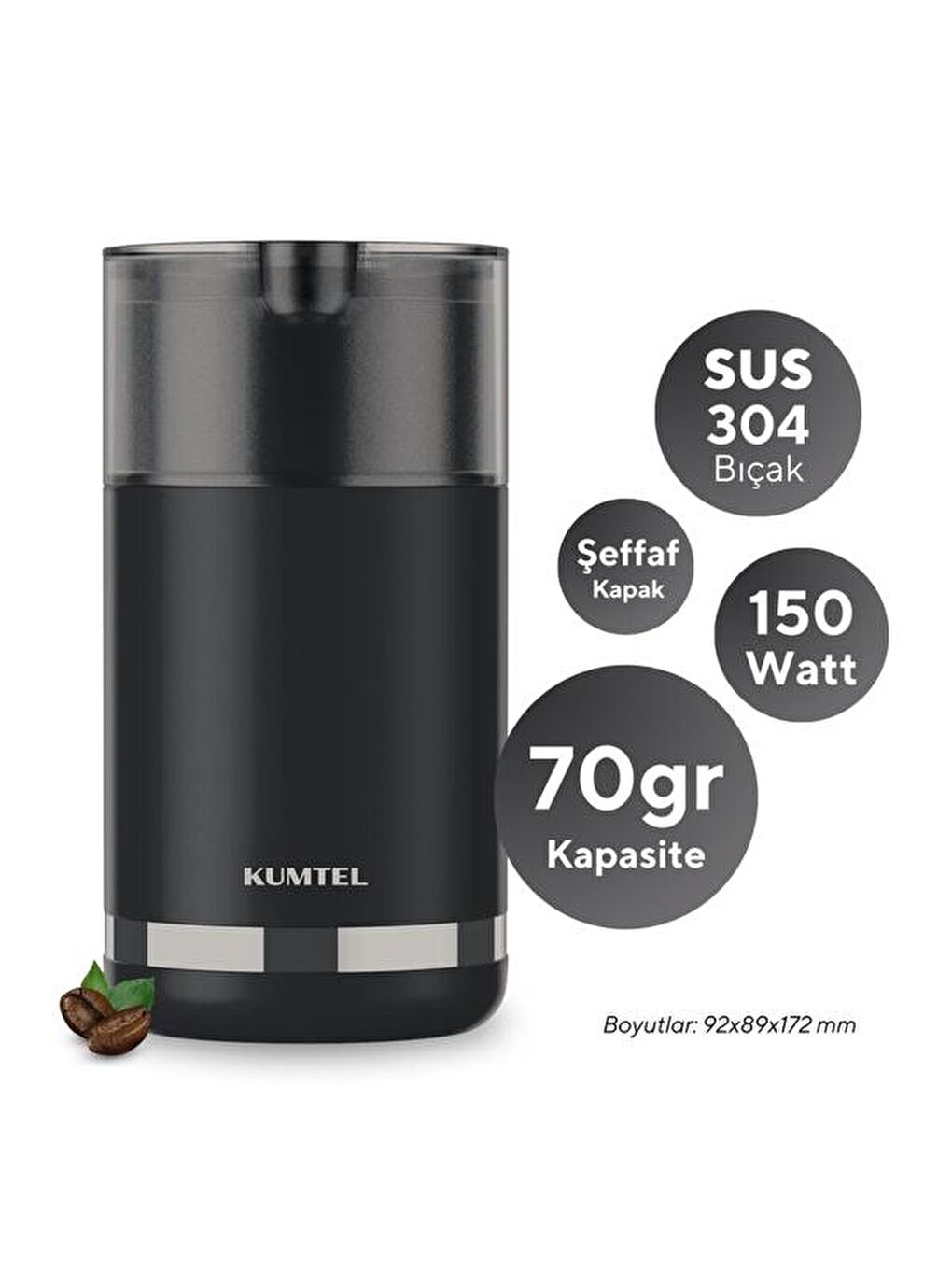 HCG-01 Elektrikli Kahve Öğütme Makinesi - Siyah - 150 Watt-1