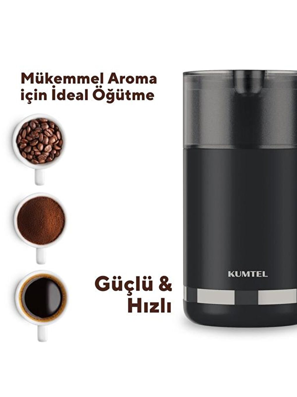 HCG-01 Elektrikli Kahve Öğütme Makinesi - Siyah - 150 Watt-3