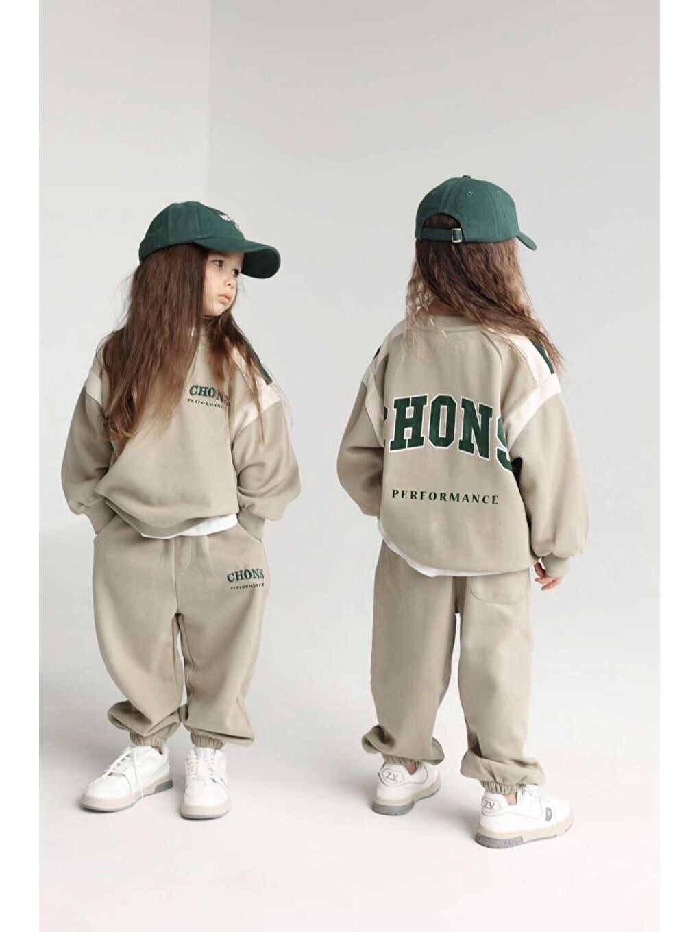 Karışık Unisex Çocuk Kışlık Chons Sloganlı Pamuklu Sweatshirt Eşofman Alt-Üst Takım-3