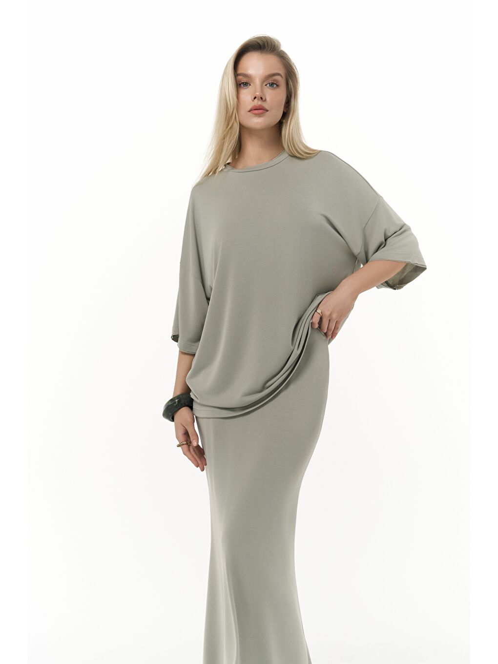 Yeşil Grazia Mint T-Shirt Etek Takım