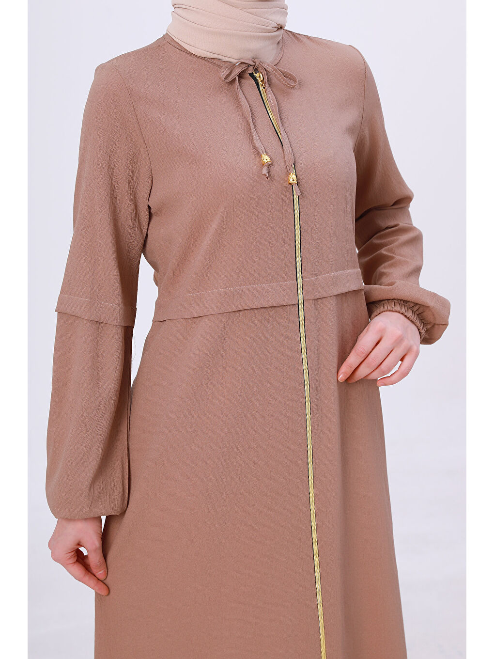 Bej Fermuarlı Kap Vizon - 27072-3