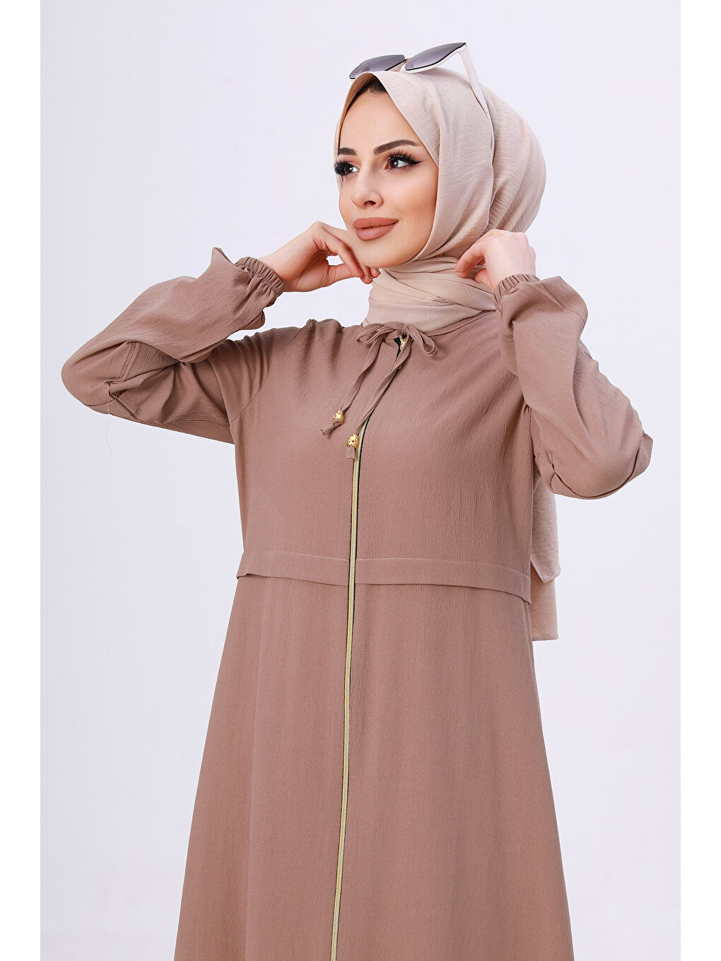 Bej Fermuarlı Kap Vizon - 27072-4