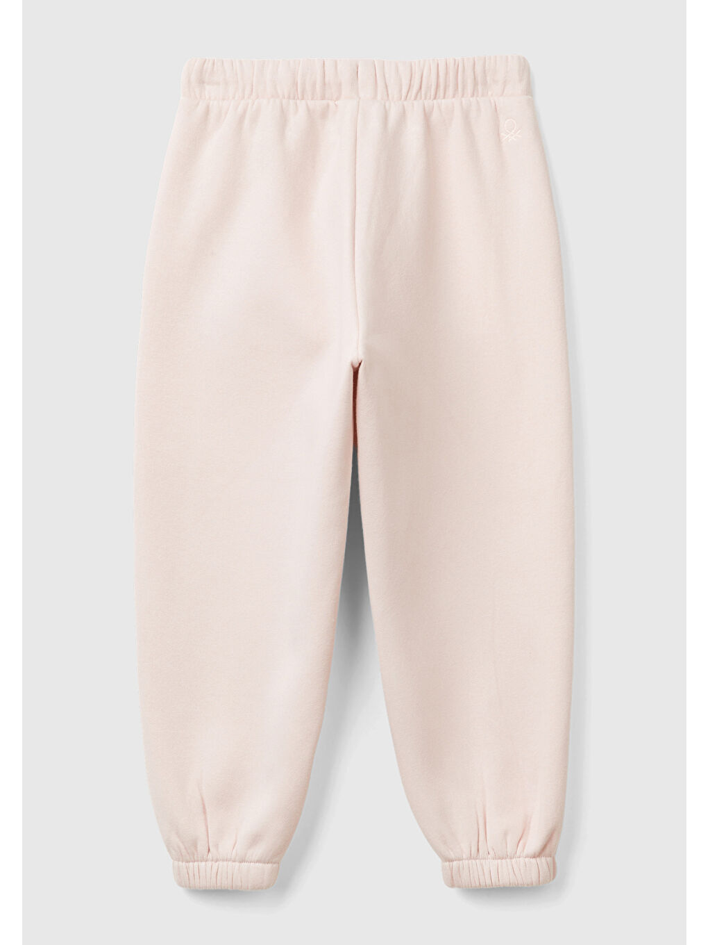 Kız Çocuk Toz Pembe Arkası Logo Detaylı Beli Paçası Lastikli Büzgü İpli Eşofman Altı-1