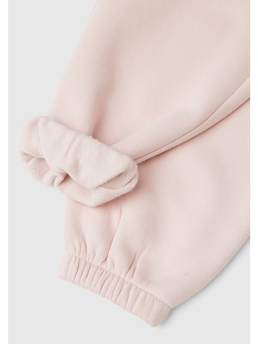 Kız Çocuk Toz Pembe Arkası Logo Detaylı Beli Paçası Lastikli Büzgü İpli Eşofman Altı-2