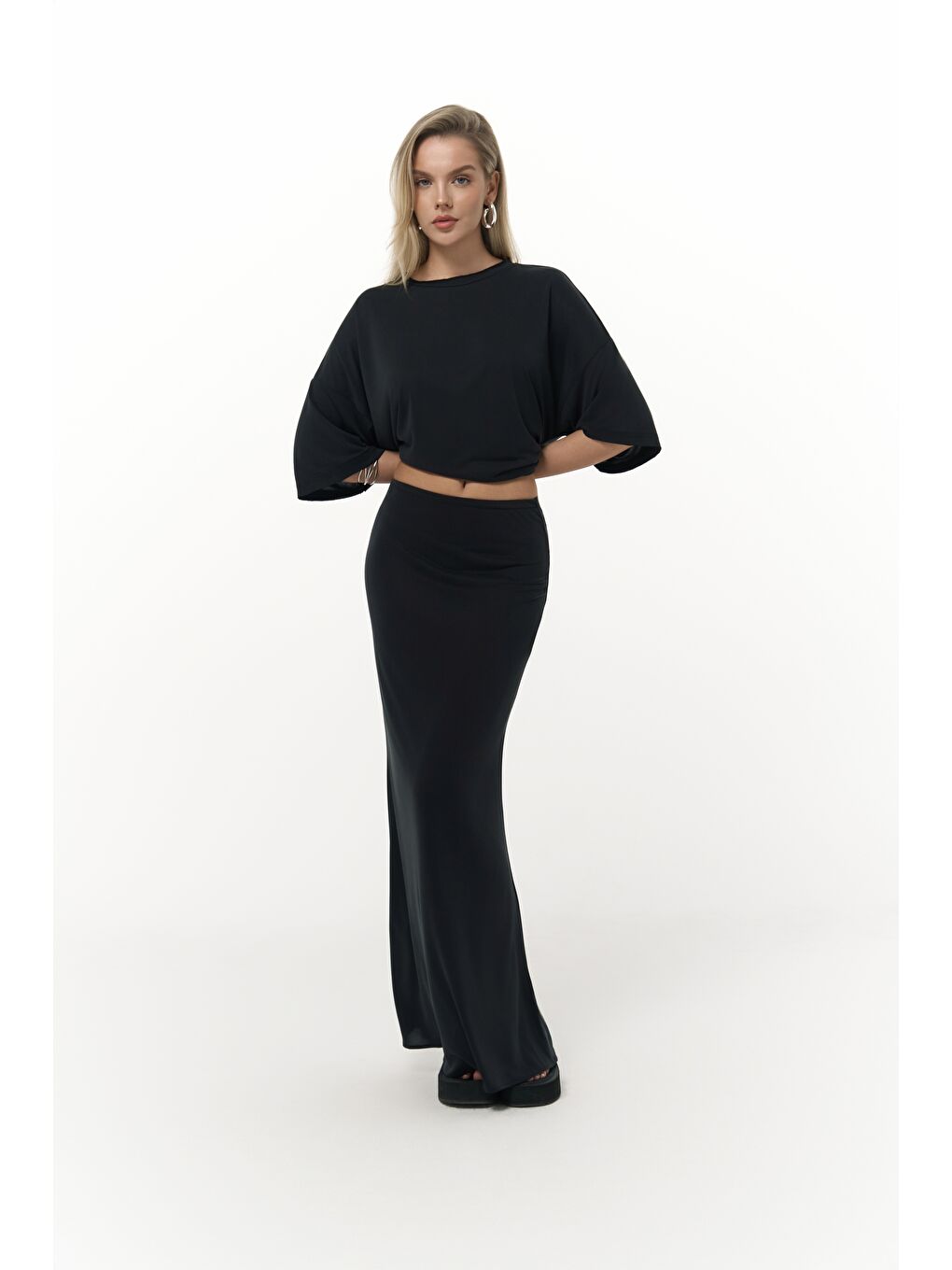 Grazia Siyah T-Shirt Etek Takım-1