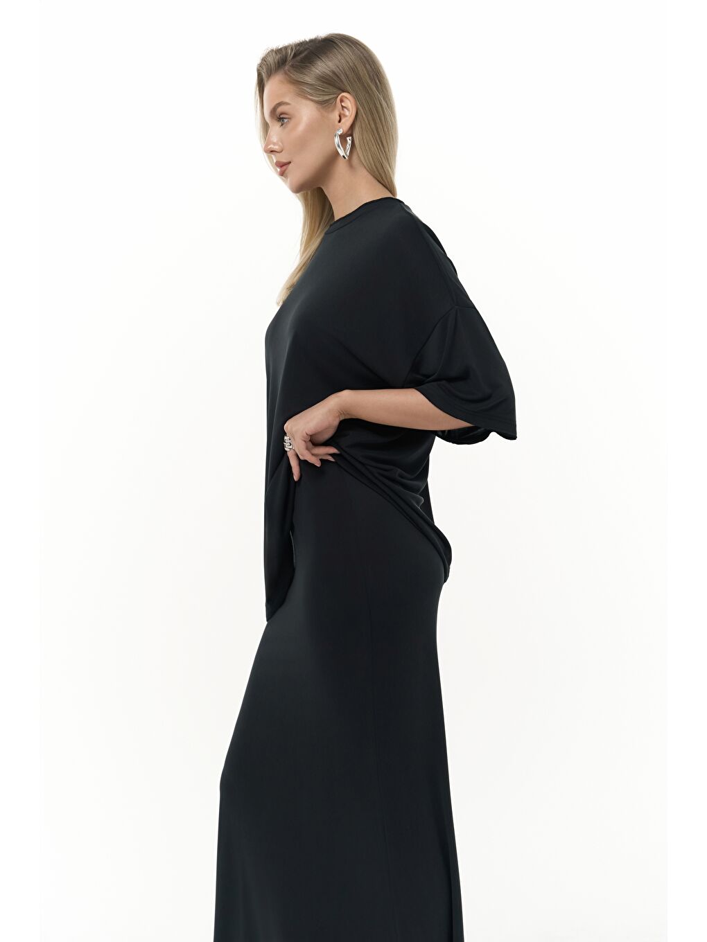 Grazia Siyah T-Shirt Etek Takım-2