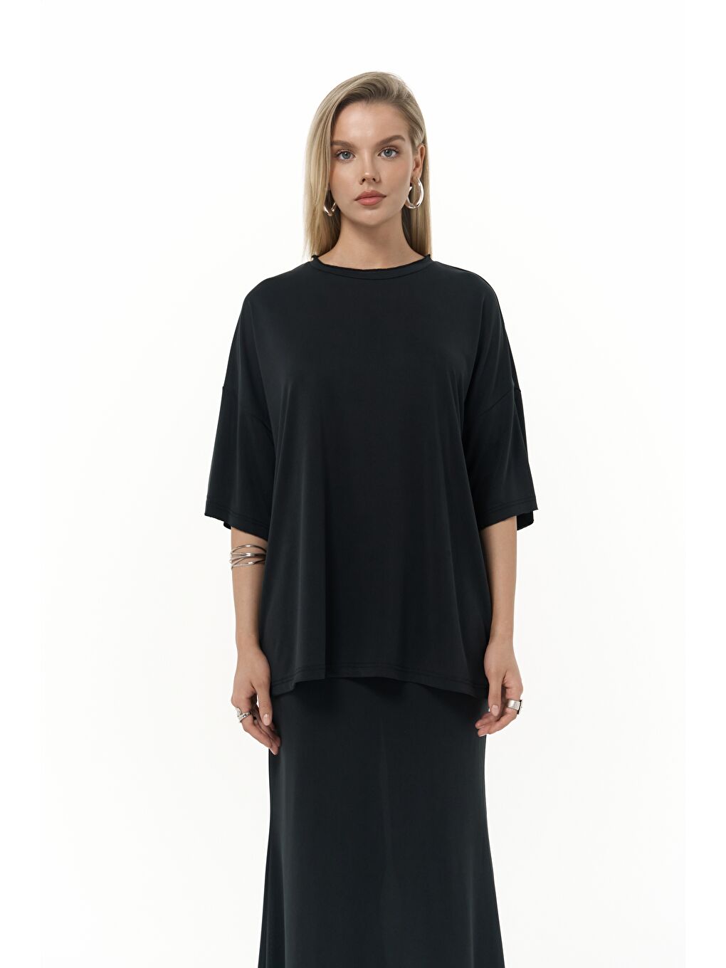 Grazia Siyah T-Shirt Etek Takım-3