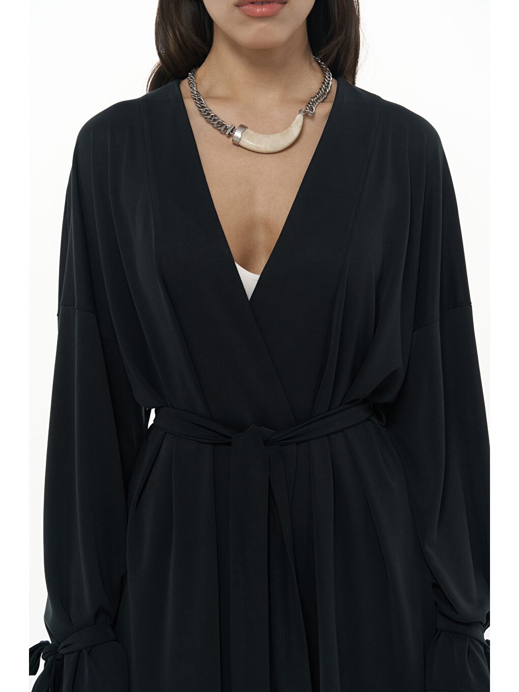 Donna Siyah Kimono Pantolon Takım-6