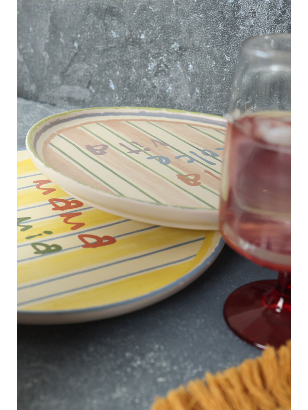 Karışık Mama Mia & La Dolce Vita Pasta Tabağı 22 Cm 4 Adet-3