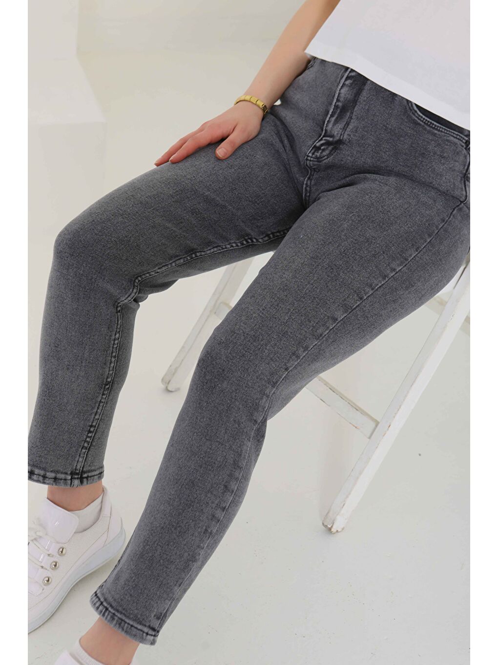 Gri Skinny Jean Pantolon Füme   26830