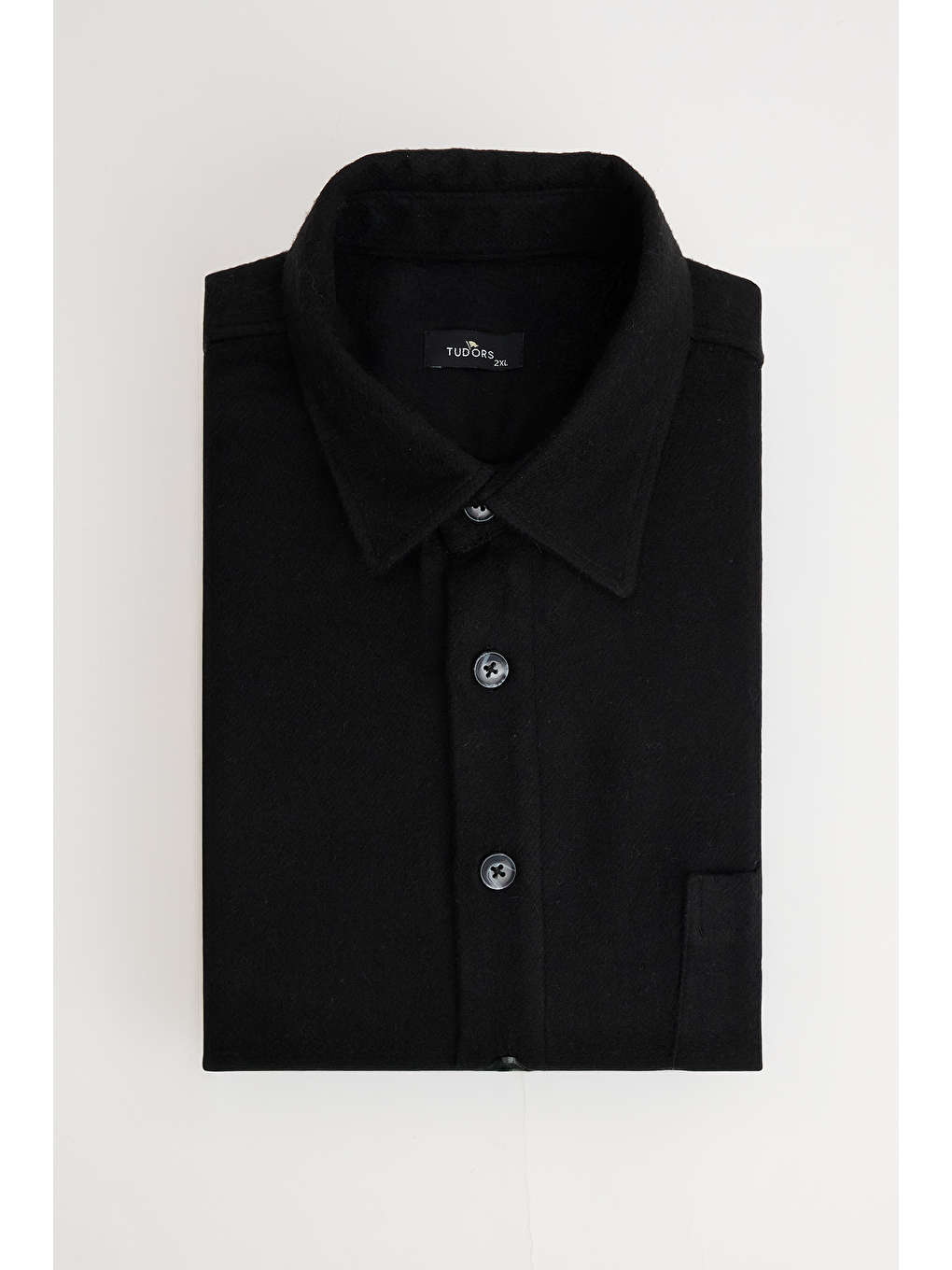 Erkek   Oduncu Tek Cepli Kareli Siyah Kışlık Büyük Beden Oduncu Gömlek